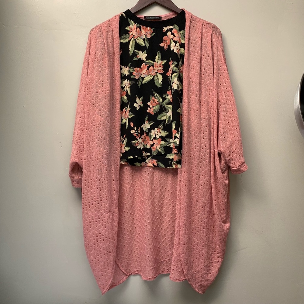 Dusty Rose loose drape summer kimono cardigan